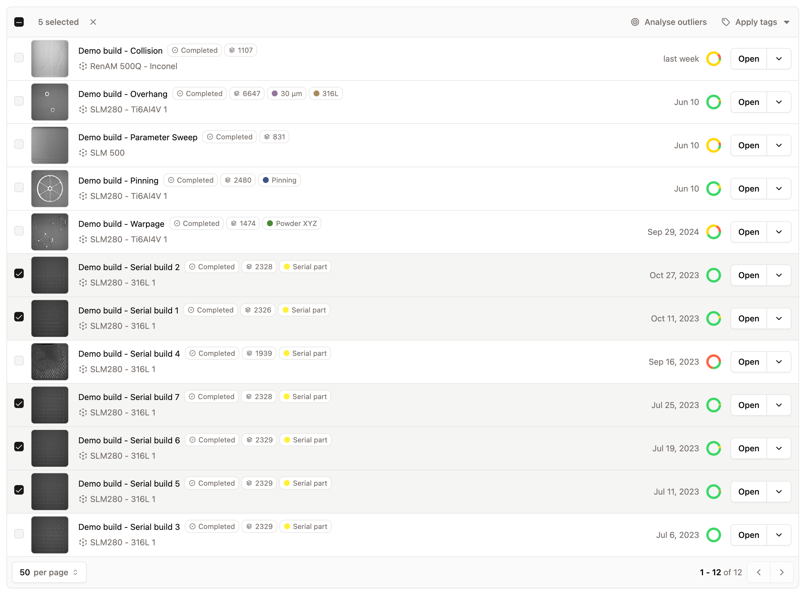 Batch actions