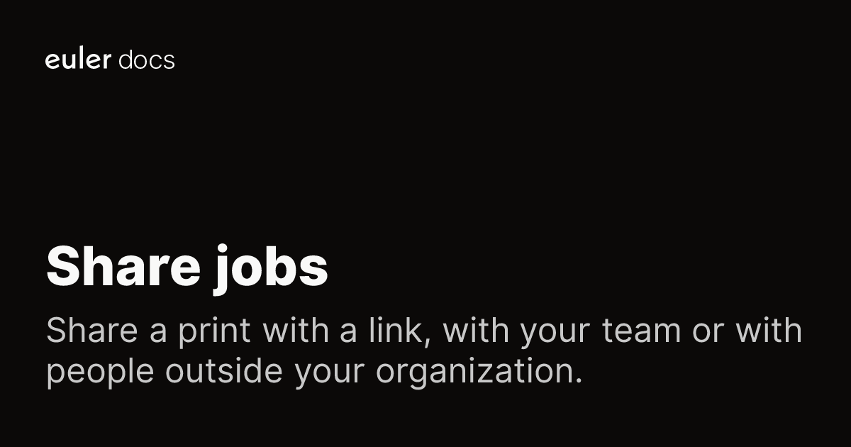 Share jobs | Euler docs