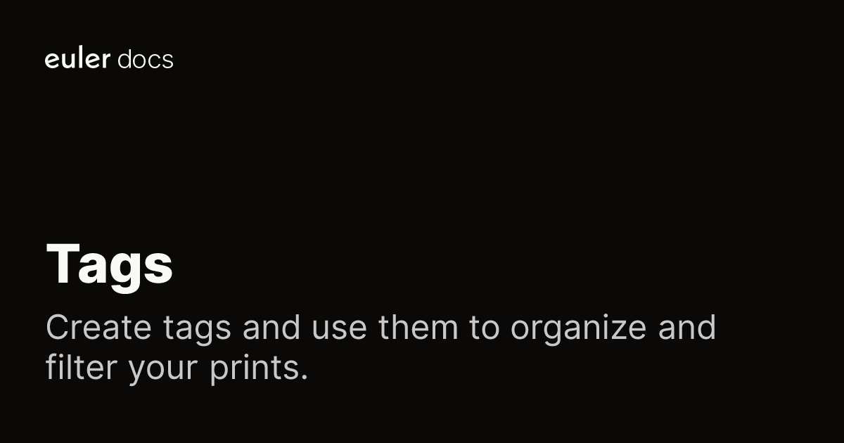 Tags | Euler docs